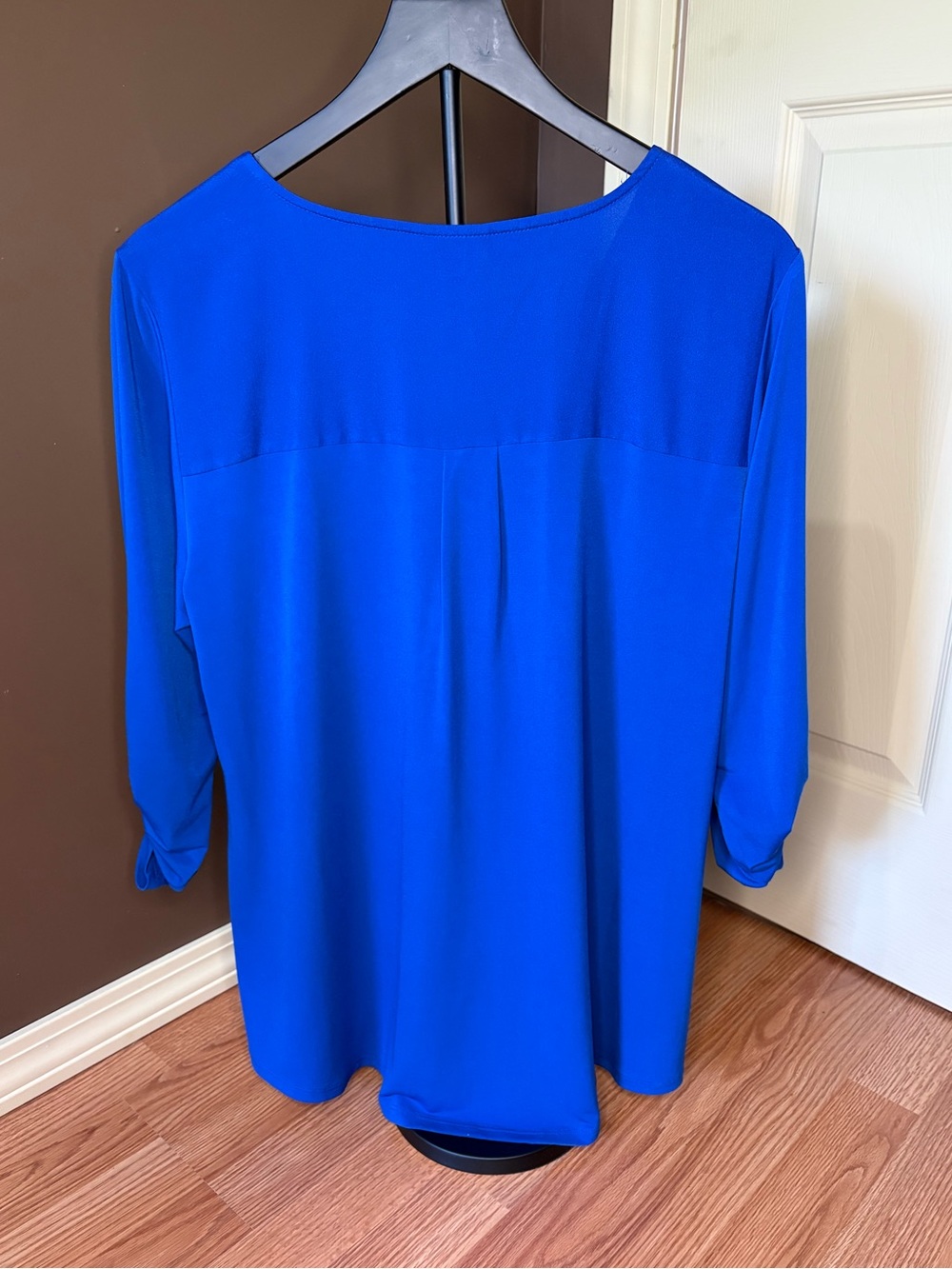Roz & Ali Royal Blue V-Neck Zip Front Tunic - Picture 4 of 7